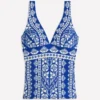 Porto Tankini Top Bright Blue, Ornate Stripe Porto Tankini Top Bright Blue, Ornate Stripe