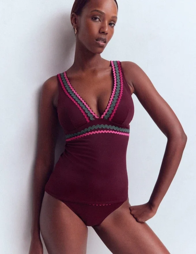 Porto Tankini Top Chocberry, Rik rak Porto Tankini Top Chocberry, Rik rak
