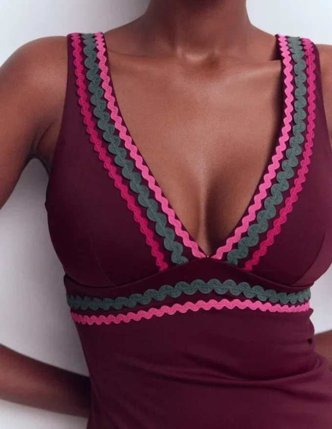 Porto Tankini Top Chocberry, Rik rak Porto Tankini Top Chocberry, Rik rak