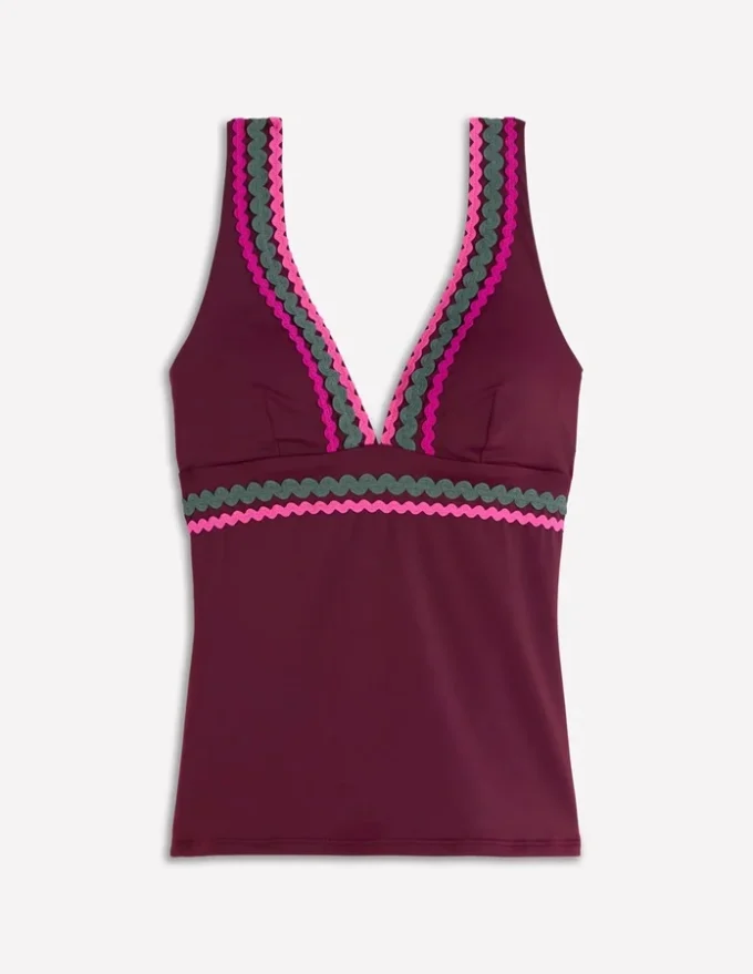 Porto Tankini Top Chocberry, Rik rak Porto Tankini Top Chocberry, Rik rak