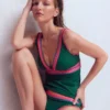 Porto Tankini Top Mangrove Green, Embroidery Porto Tankini Top Mangrove Green, Embroidery