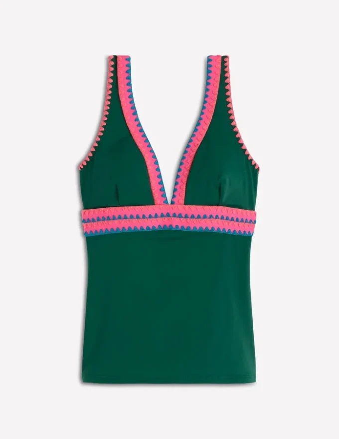 Porto Tankini Top Mangrove Green, Embroidery Porto Tankini Top Mangrove Green, Embroidery
