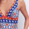 Porto Tankini Top Multi, Ornamental Trellis Porto Tankini Top Multi, Ornamental Trellis