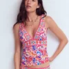 Porto Tankini Top Pink Power, Flourishing Meadow Porto Tankini Top Pink Power, Flourishing Meadow
