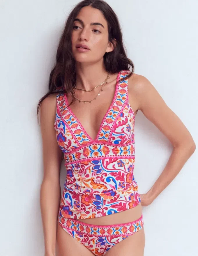 Porto Tankini Top Pink Power, Flourishing Meadow Porto Tankini Top Pink Power, Flourishing Meadow