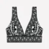 Porto V-neck Bikini Top Black, Geo stamp Porto V-neck Bikini Top Black, Geo stamp