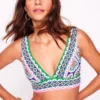 Porto V-neck Bikini Top Bright Blue, Botanic Blush Porto V-neck Bikini Top Bright Blue, Botanic Blush
