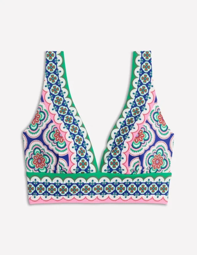 Porto V-neck Bikini Top Bright Blue, Botanic Blush Porto V-neck Bikini Top Bright Blue, Botanic Blush