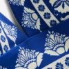 Porto V-neck Bikini Top Bright Blue, Ornate Stripe
