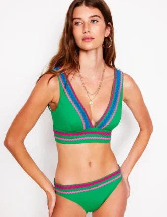 Porto V-neck Bikini Top Bright Green Rik Rak