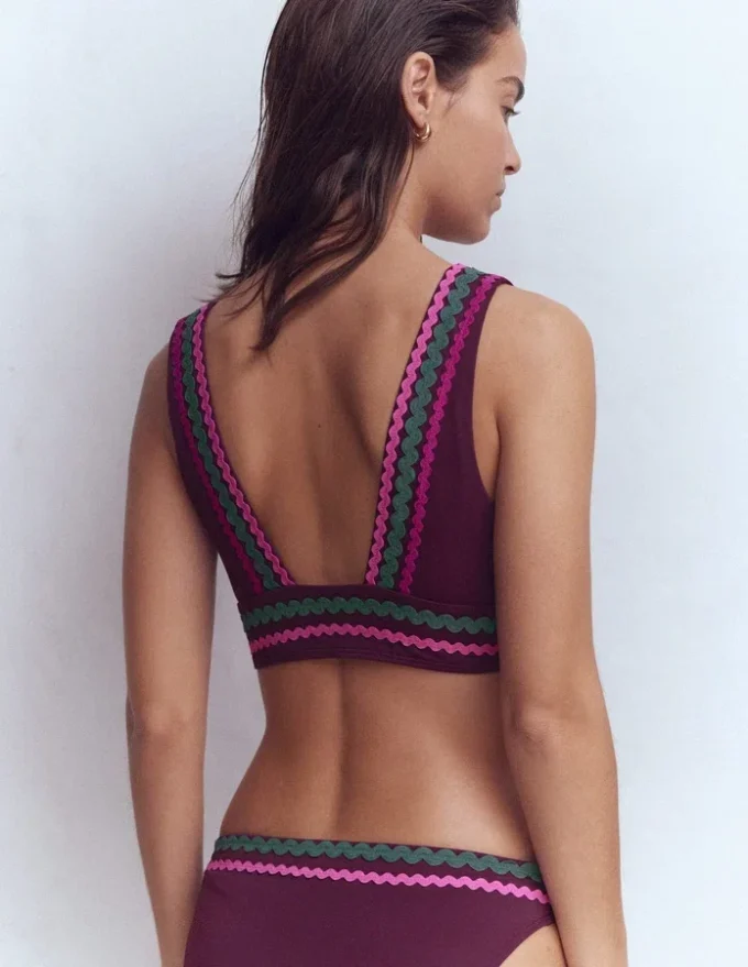 Porto V-neck Bikini Top Chocberry Porto V-neck Bikini Top Chocberry