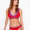 Porto V-neck Bikini Top Fire Red Rik Rak