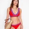 Porto V-neck Bikini Top Fire Red Rik Rak