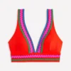 Porto V-neck Bikini Top Fire Red Rik Rak