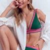 Porto V-neck Bikini Top Mangrove, Embroidery Porto V-neck Bikini Top Mangrove, Embroidery