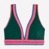 Porto V-neck Bikini Top Mangrove, Embroidery Porto V-neck Bikini Top Mangrove, Embroidery
