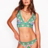 Porto V-neck Bikini Top Multi, Decorative Dandelion