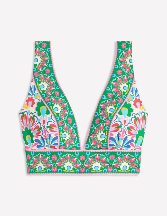 Porto V-neck Bikini Top Multi, Decorative Dandelion