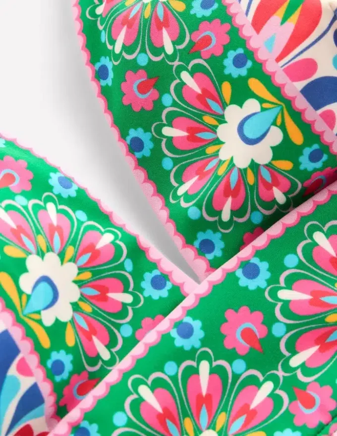 Porto V-neck Bikini Top Multi, Decorative Dandelion
