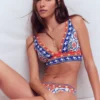 Porto V-neck Bikini Top Multi, ornamental trellis Porto V-neck Bikini Top Multi, ornamental trellis
