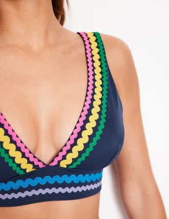Porto V-neck Bikini Top Navy Rik Rak