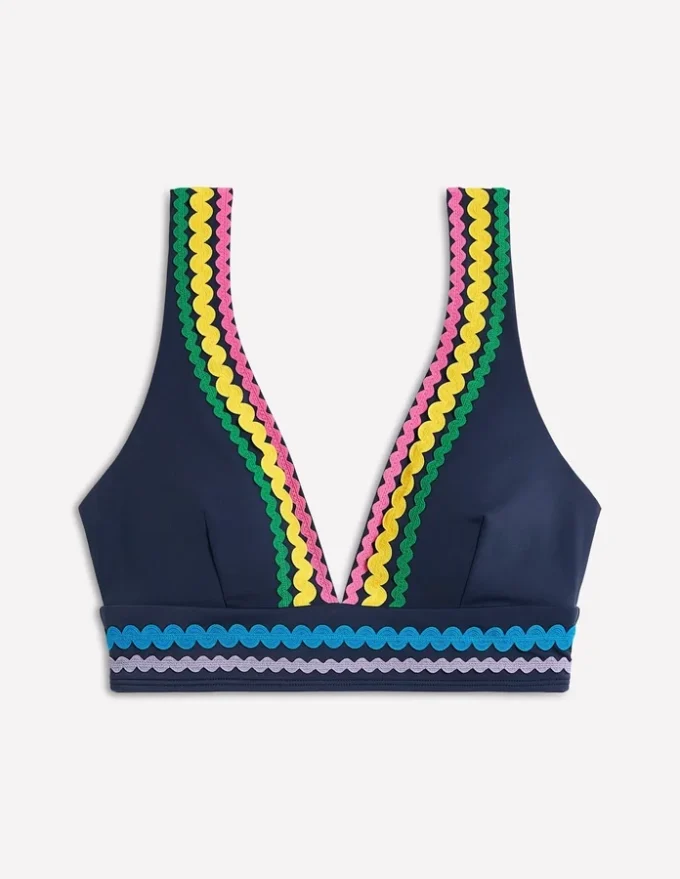 Porto V-neck Bikini Top Navy Rik Rak