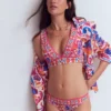 Porto V-neck Bikini Top Pink Power, Flourishing Meadow Porto V-neck Bikini Top Pink Power, Flourishing Meadow
