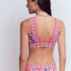 Porto V-neck Bikini Top Pink Power, Flourishing Meadow Porto V-neck Bikini Top Pink Power, Flourishing Meadow