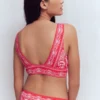 Porto V-neck Bikini Top Red, Ornamental Garden