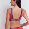 Porto V-neck Bikini Top Rosy, Embroidery Porto V-neck Bikini Top Rosy, Embroidery