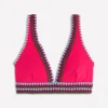 Porto V-neck Bikini Top Rosy, Embroidery Porto V-neck Bikini Top Rosy, Embroidery
