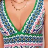Porto V-neck Swimsuit Bright Blue, Botanic Blush