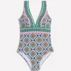 Porto V-neck Swimsuit Bright Blue, Botanic Blush