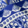 Porto V-neck Swimsuit Bright Blue, Ornate Stripe