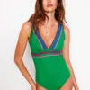 Porto V-neck Swimsuit Bright Green Rik Rak Porto V-neck Swimsuit Bright Green Rik Rak