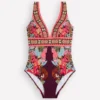 Porto V-neck Swimsuit Chocberry, Tropical Safari Porto V-neck Swimsuit Chocberry, Tropical Safari