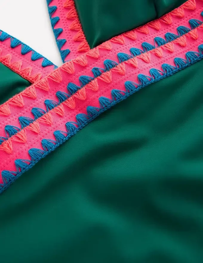 Porto V-neck Swimsuit Mangrove Green, Embroidery Porto V-neck Swimsuit Mangrove Green, Embroidery