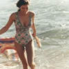 Porto V-neck Swimsuit Multi, Decorative Dandelion Porto V-neck Swimsuit Multi, Decorative Dandelion
