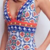 Porto V-neck Swimsuit Multi, Ornamental Trellis Porto V-neck Swimsuit Multi, Ornamental Trellis