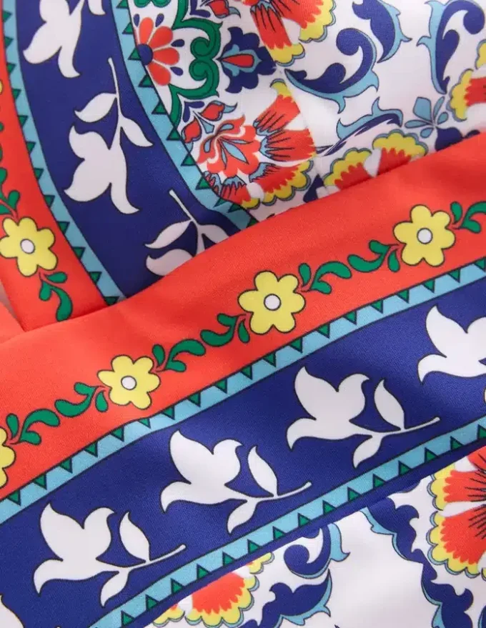 Porto V-neck Swimsuit Multi, Ornamental Trellis Porto V-neck Swimsuit Multi, Ornamental Trellis