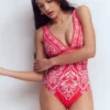 Porto V-neck Swimsuit Poppy Red, Ornamental Garden Porto V-neck Swimsuit Poppy Red, Ornamental Garden