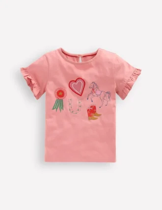Pretty Frill T-shirt Almond Pink Equestrian