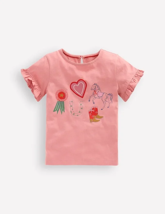 Pretty Frill T-shirt Almond Pink Equestrian