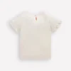 Pretty Frill T-shirt Ivory Printed Collar