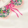 Pretty Frill T-shirt Ivory Printed Collar