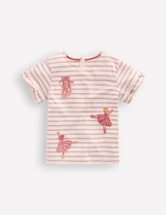 Pretty Frill T-shirt Pink Stripe Ballerinas