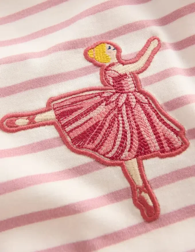 Pretty Frill T-shirt Pink Stripe Ballerinas