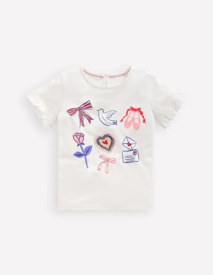 Pretty Frill T-shirt White Valentines