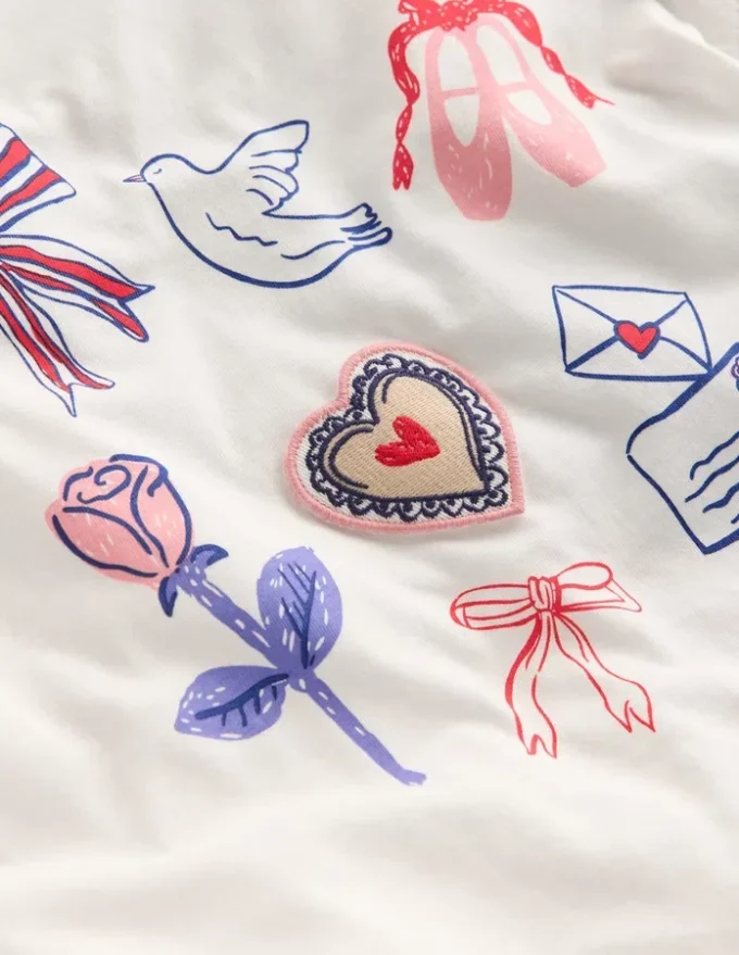 Pretty Frill T-shirt White Valentines