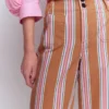 Primrose Cropped Pants Cognac, Pink Stripe Primrose Cropped Pants Cognac, Pink Stripe